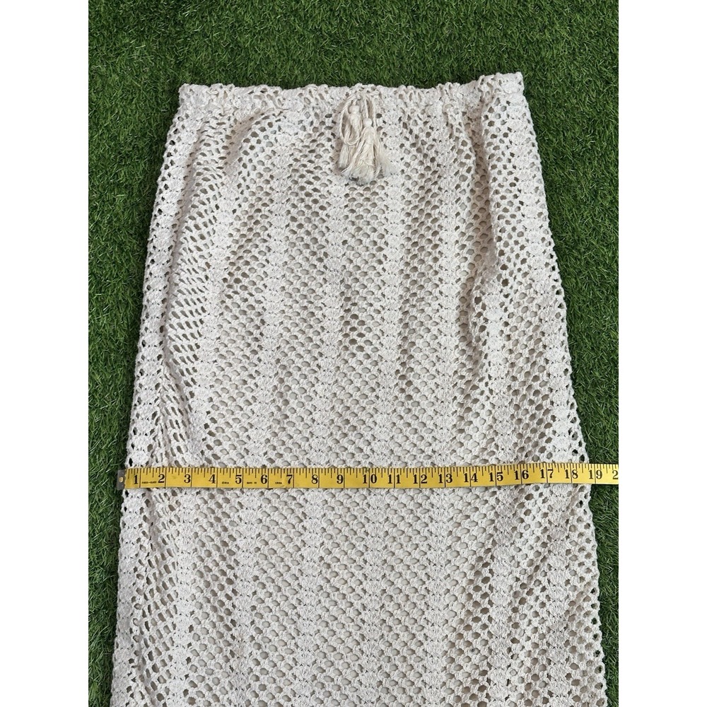 Lucy‎ Paris Crochet Knit Skirt Women Large Tan Beach - Picture 11 of 15